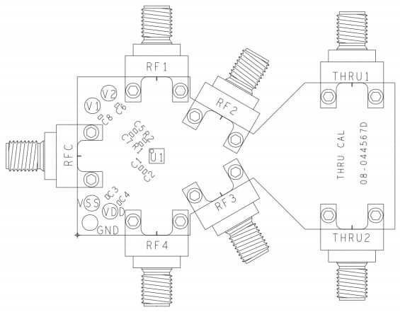 Analog Devices Inc. ADRF5047-EVALZ Evaluation Board Analog Devices Inc. ADRF5047-EVALZ Evaluation Board