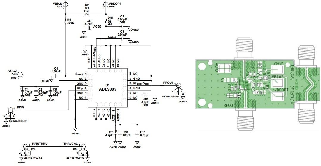 Schematic - Analog Devices Inc. ADL9005-EVALZ Evaluation Kit Schematic - Analog Devices Inc. ADL9005-EVALZ Evaluation Kit